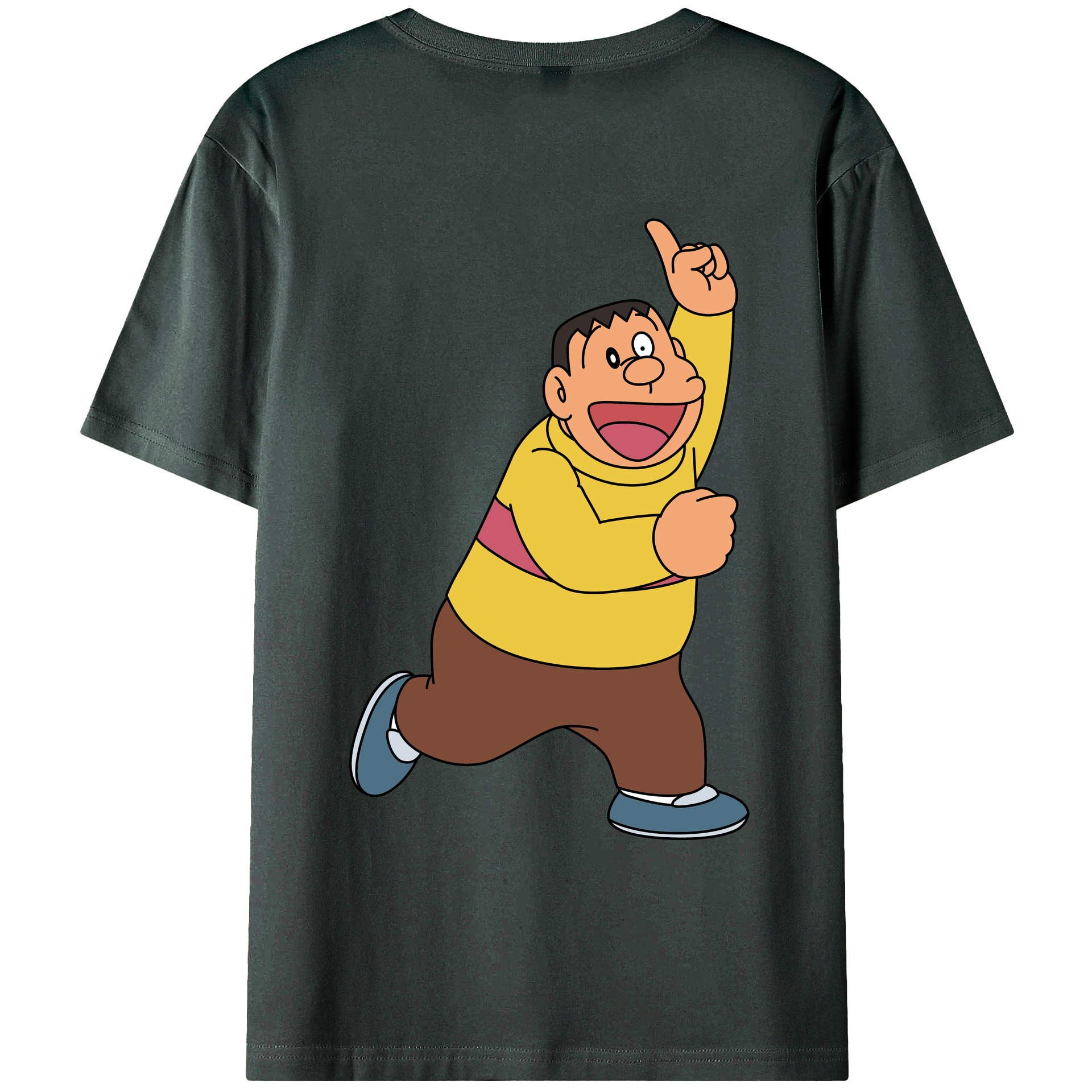 （画像用） ドラえもん 剛田武 Doraemon Gouta Takeshi 綿100％ メンズ半袖Tシャツ（バックプリント） 通気性